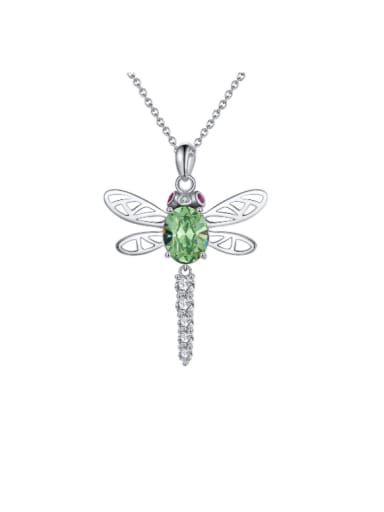 925 Sterling Silver Cubic Zirconia Dragonfly Minimalist Necklace