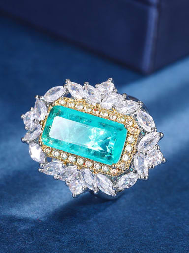 Palan Ring Brass Cubic Zirconia Luxury Geometric  Earring Ring and Pendant Set