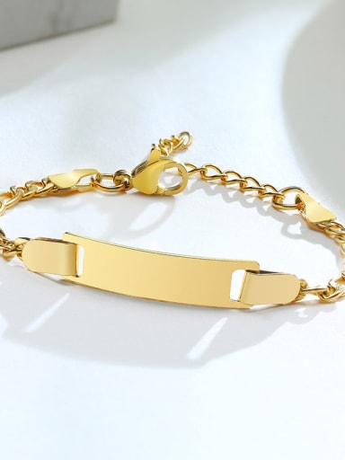 Gold 12+ 3cm long Stainless steel Geometric Minimalist Link Bracelet