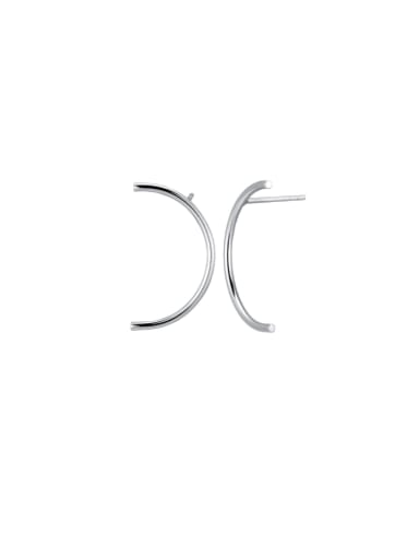 925 Sterling Silver Geometric  Line Minimalist Stud Earring
