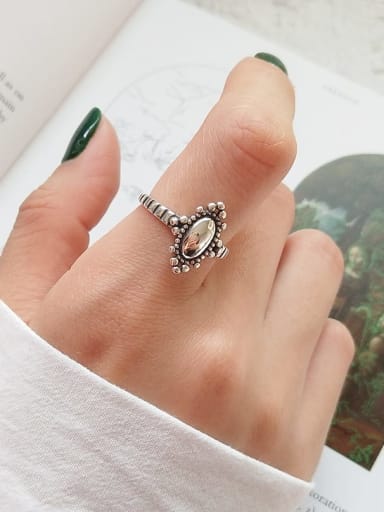 925 Sterling Silver Water Drop Vintage Free Size Midi Ring
