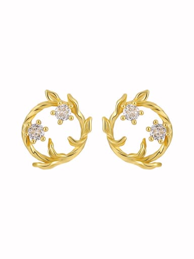 18K Gold 925 Sterling Silver Flower Dainty Stud Earring