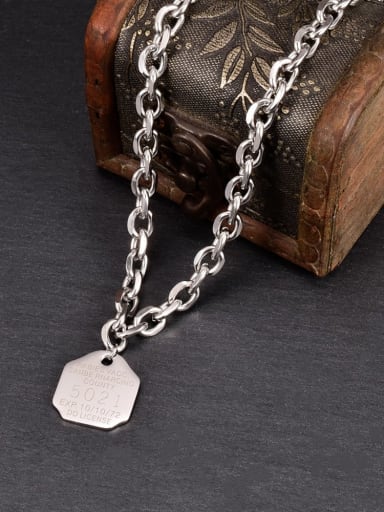 Titanium Steel Letter Hip Hop Hollow Chain Necklace