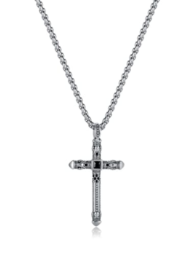 GX2342 pendant + chain 4mm*70cm Stainless steel Cross Vintage Regligious Necklace