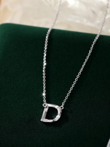 NS1075 ? D ? 925 Sterling Silver Letter Minimalist Necklace