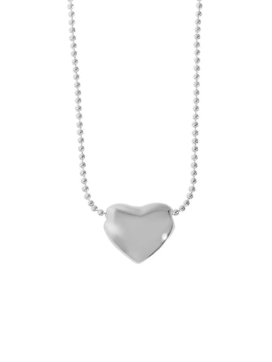 925 Sterling Silver Smooth  Heart Minimalist Necklace