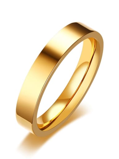 R 359 gold (width 4MM) Titanium Steel Geometric Minimalist Band Ring