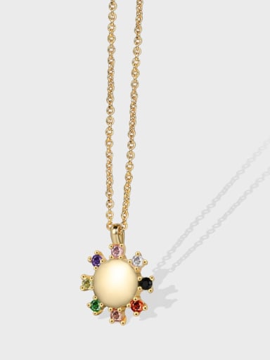 Brass Opal Geometric Vintage Necklace