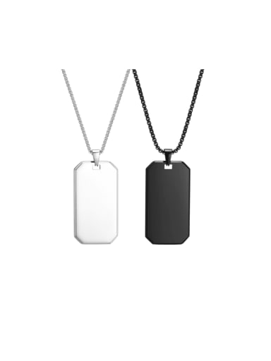 Stainless steel Rectangle Hip Hop Necklace