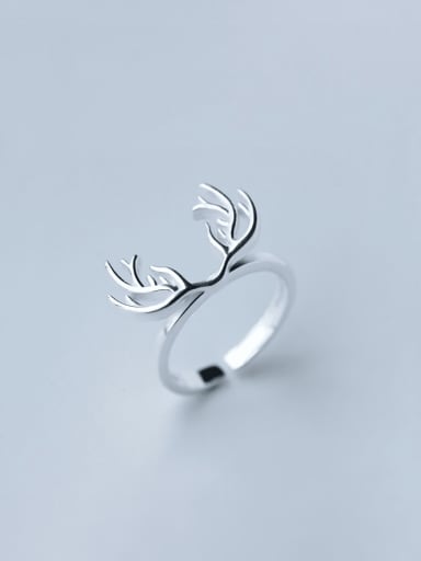 925 Sterling Silver Deer Cute Christmas Band Ring