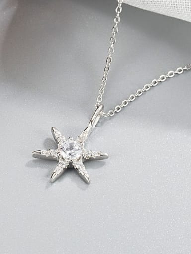 925 Sterling Silver Cubic Zirconia Star Minimalist Necklace