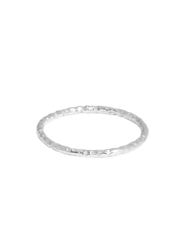 silvery 925 Sterling Silver Round Minimalist Band Ring