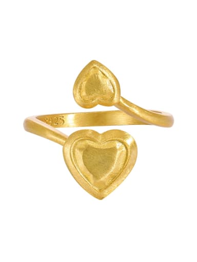 JA89518K Gold 925 Sterling Silver Heart Vintage Band Ring