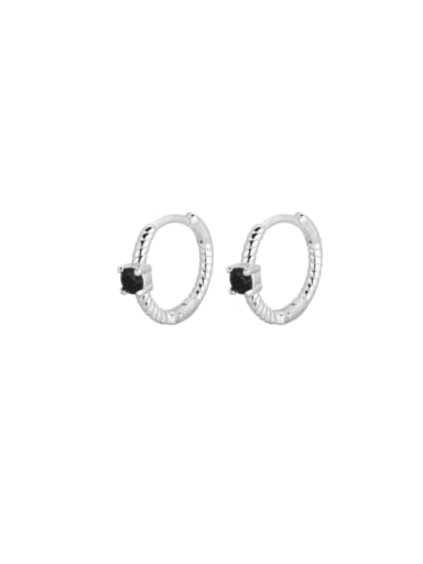 925 Sterling Silver Cubic Zirconia Twist Geometric Vintage Huggie Earring