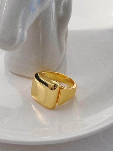 Brass  Smooth Geometric Vintage Band Ring