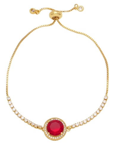red Brass Cubic Zirconia Round Trend Bracelet