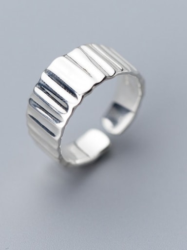 925 Sterling Silver Smooth Geometric Minimalist Free Size Ring