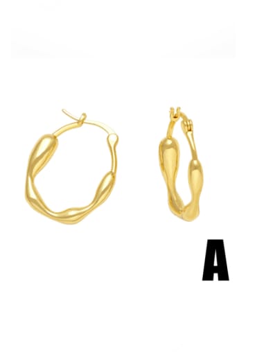 A Brass Imitation Pearl Heart Minimalist Stud Earring