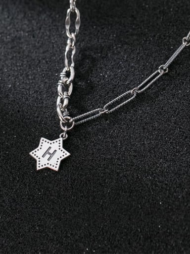 925 Sterling Silver Star Vintage Chain Necklace