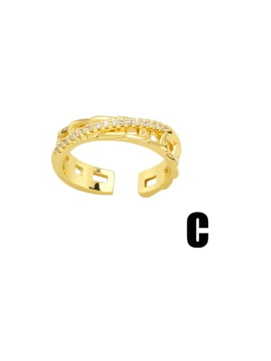 C Brass Flower Vintage Band Ring