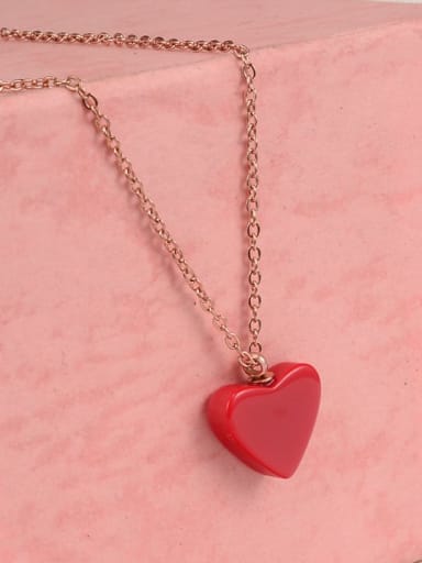 Titanium Red Turquoise Heart Necklace