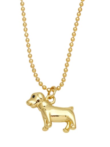 A Brass Cute Dog  Pendant Necklace