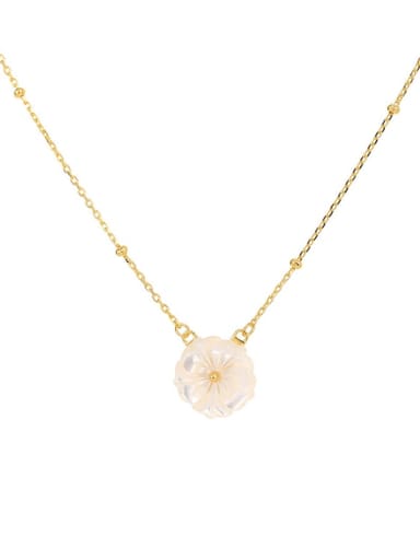 925 Sterling Silver Shell Flower Minimalist Necklace