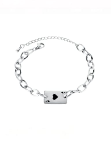 1138 steel color spade a steel bracelet Titanium Steel Enamel Geometric Hip Hop Link Bracelet