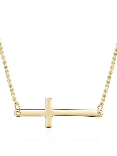 925 Sterling Silver Smooth Cross Minimalist Pendant Necklace