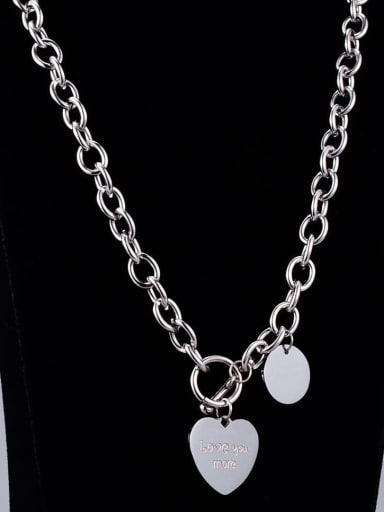 Titanium Heart Vintage Hollow  Chain  Necklace
