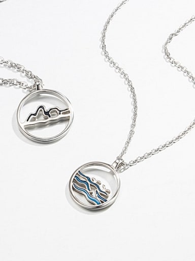 925 Sterling Silver Enamel Locket Minimalist Necklace