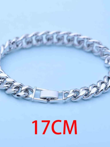 Platinum 17cm t12a12 Copper Cubic Zirconia Geometric  chain Hip Hop Bracelet