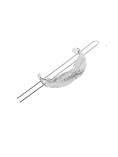 Alloy Minimalist Pockmarked Curved Leaves Hollow Hairpin