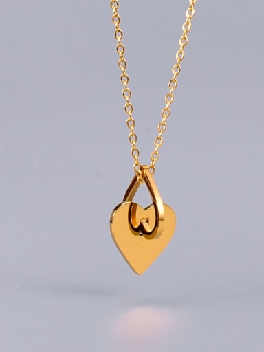 Titanium  smooth Heart Minimalist  pendant Necklace