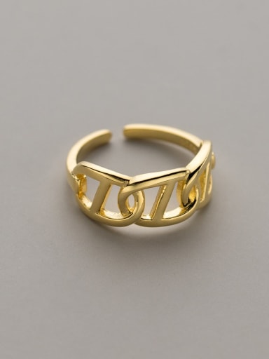 Gold 925 Sterling Silver Geometric Minimalist Band Ring