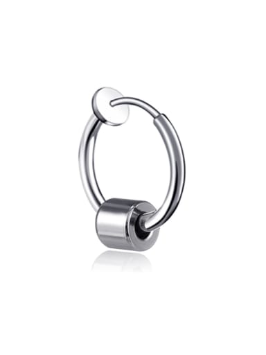 Steel ear clip Titanium Round Minimalist Stud Earring