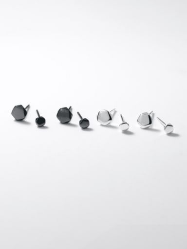 925 Sterling Silver Hexagon Minimalist Stud Earring