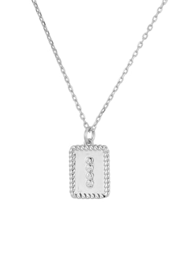 White gold 925 Sterling Silver Rhinestone Geometric Vintage Necklace