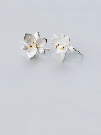 925 Sterling Silver Flower Dainty Hook Earring
