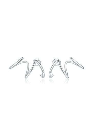 925 Sterling Silver Line Geometric Minimalist Stud Earring