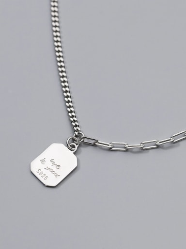 925 Sterling Silver Asymmetrical Geometric Vintage Necklace