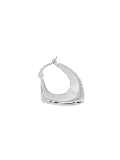 Silver [single] 925 Sterling Silver Geometric Minimalist Single Earring [Single]
