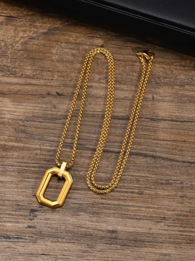Gold pendant with chain 60cm ? PN 1846 ? Stainless steel Hip Hop Geometric Pendant
