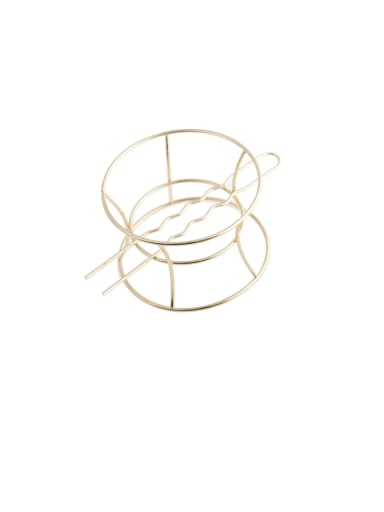 golden Alloy Minimalist Geometric  bowl shaped hairpin Hair Stick