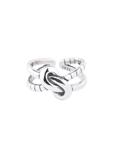 925 Sterling Silver Hollow Bowknot Vintage Stackable Ring