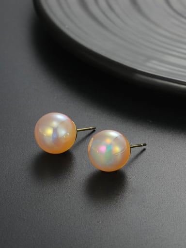 Zinc Alloy Imitation Pearl Round Minimalist Stud Earring