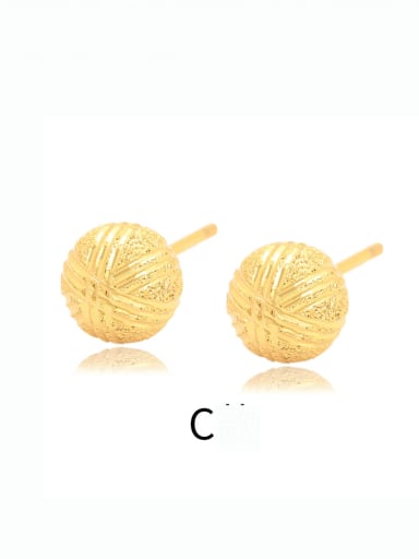 Section C Alloy Round  Ball Minimalist Stud Earring