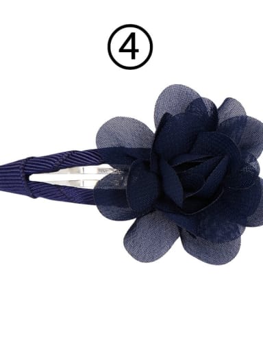 Alloy Yarn Minimalist Flower  Multi Color Hair Barrette