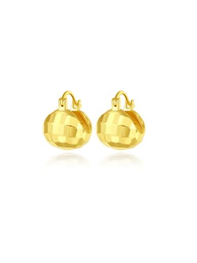 Brass Geometric Trend Huggie Earring