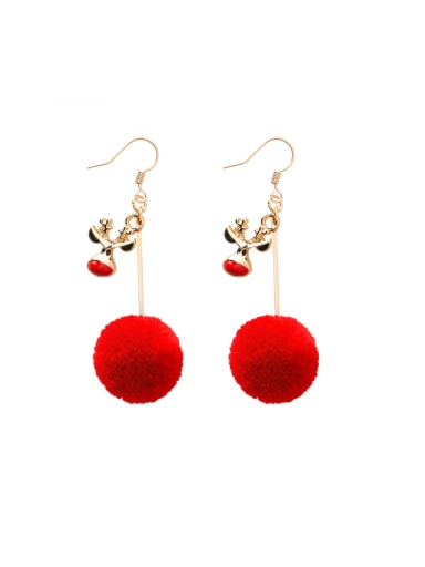 E wool ball Alloy Multi Color Enamel Christmas Seris Cute Drop Earring